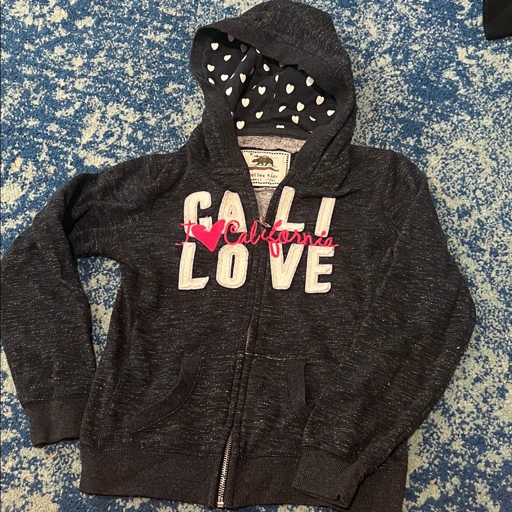 Reflex California Love Kids Hoodie - Dark Gray and Pink